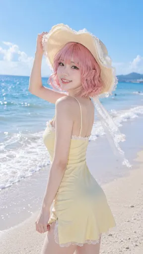 夏季海滩度假人像