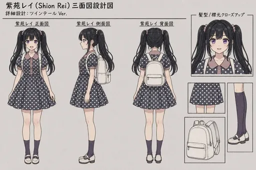 Shion Rei 三面角色设计图
