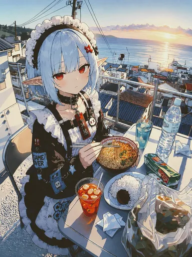 POV：海边精灵女仆晚餐