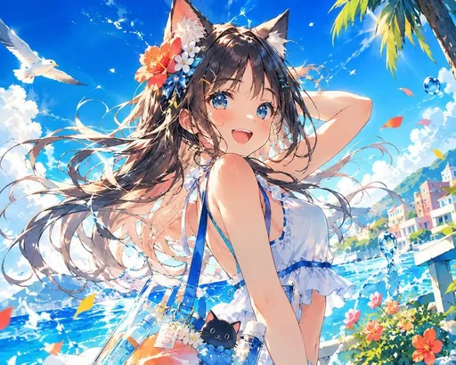猫耳少女数字插画