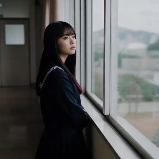 窗边的匿名女学生
