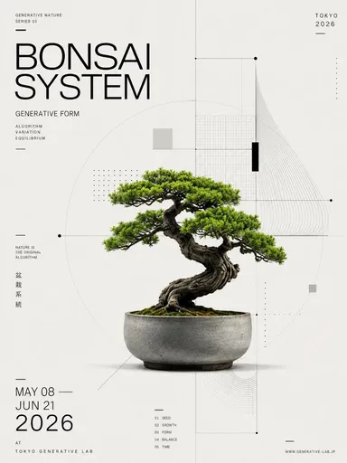 生成式盆景展览海报