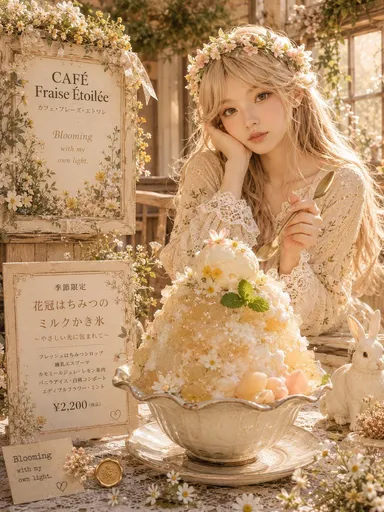 花卉小屋咖啡馆刨冰