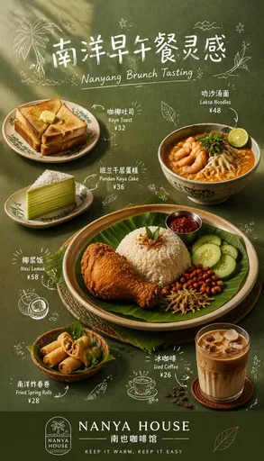 南洋早午餐手写菜单海报