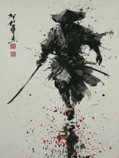 水墨武士画
