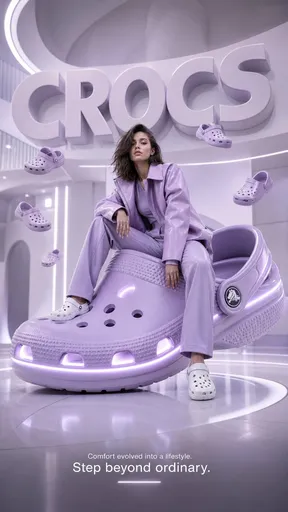 未来感 Crocs 时尚广告海报