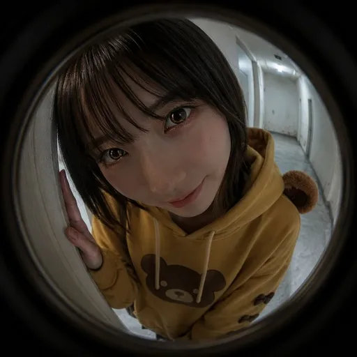 鱼眼猫眼镜头下的连帽衫肖像