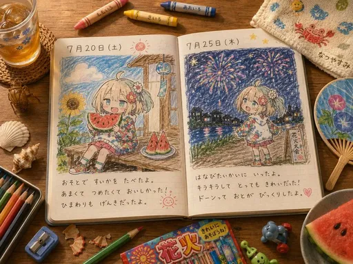 可爱的夏日绘图日记