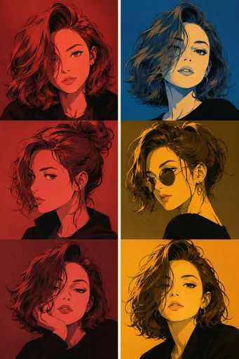 漫画角色设计三联画