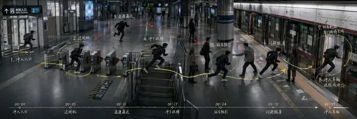 地铁逃生分镜路线图