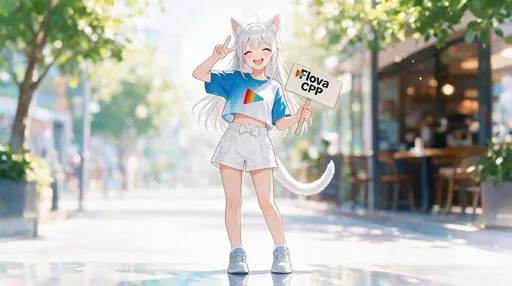 夏日氛围角色标语牌