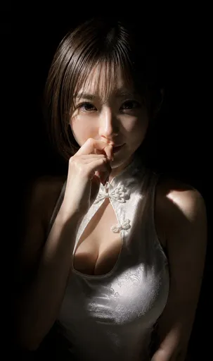 低调聚光灯旗袍人像
