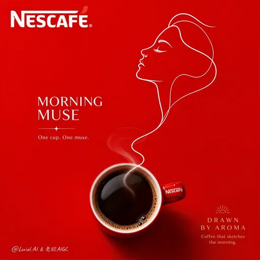 极简 Nescafé 品牌海报