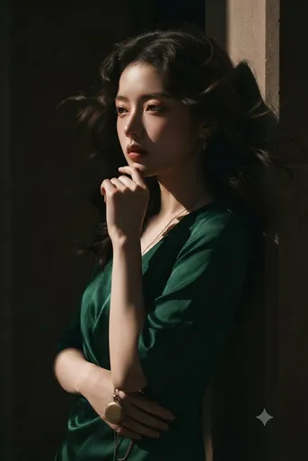 翡翠丝绸时尚人像