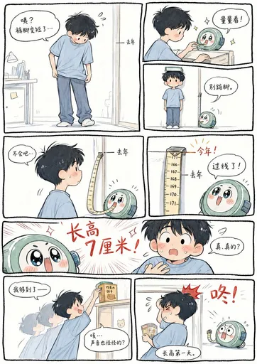 男孩身高增长漫画