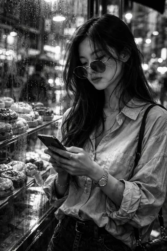 黑白街头时尚快照