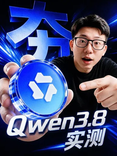Cyber Blue Qwen 技术测评海报