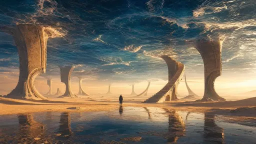 超现实沙漠海洋地平线