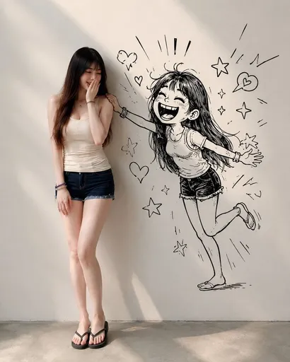 真人与涂鸦分身