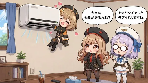 Q 版少女拥抱空调漫画