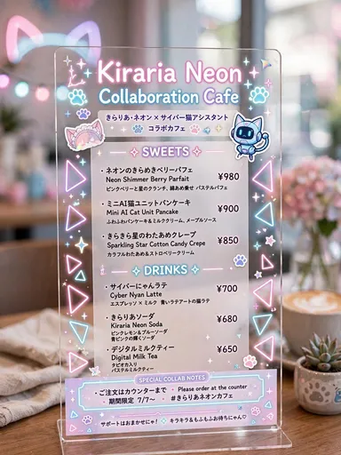 Kiraria Neon 联动咖啡厅菜单