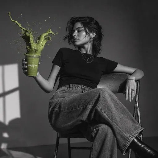 抹茶飞溅时尚人像