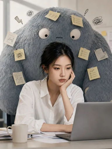 职场焦虑情绪怪兽肖像