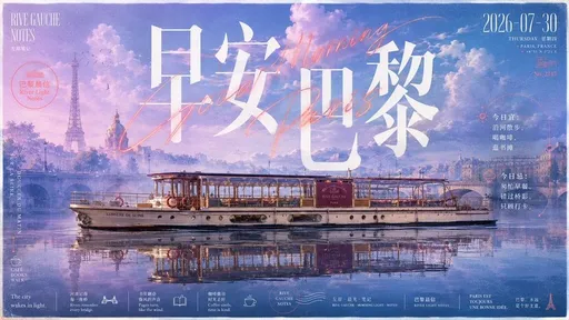 巴黎清晨旅行海报