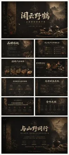 深色系云南餐厅招商手册幻灯片