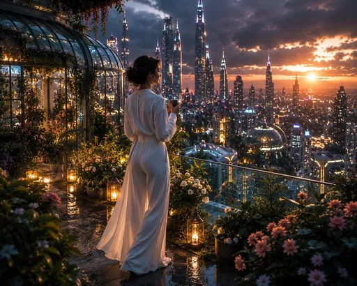 未来主义奢华屋顶花园