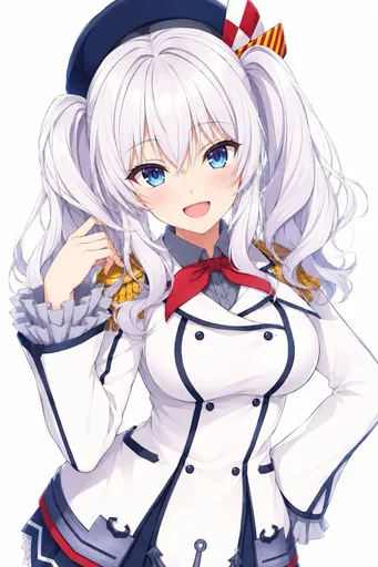优雅动漫海军少女肖像