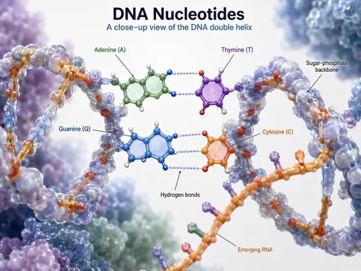 DNA 核苷酸 3D 信息图