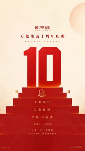 几何风格里程碑庆典海报