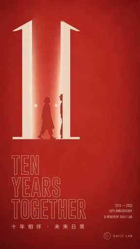 红色十周年纪念海报