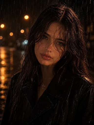 雨夜忧郁电影感人像