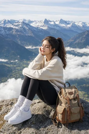 宁静的高山山峰肖像
