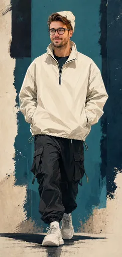 保持面部特征的街头服饰宣传海报