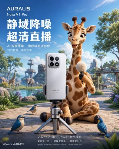 智能手机直播孔雀海报