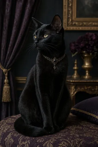 哥特风黑猫肖像