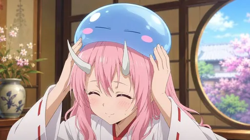 戴着蓝色史莱姆帽的动漫少女