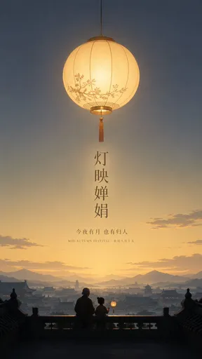 宁静中秋灯笼海报