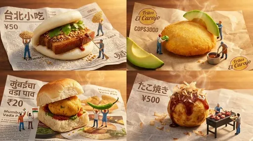微缩街头美食立体模型
