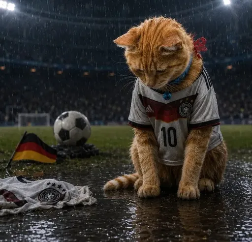忧伤的德国足球猫