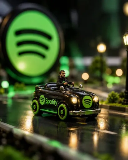 Spotify 微缩模型汽车广告场景