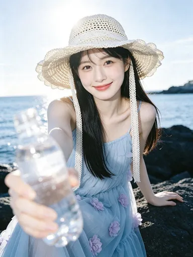 夏日海边少女摄影