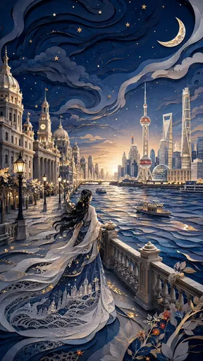 现代东方剪纸艺术城市景观