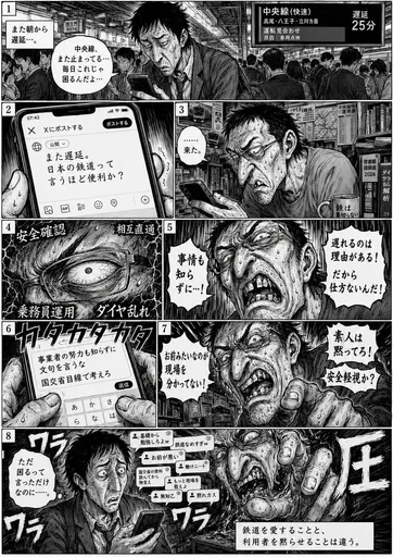 八格电车延误漫画