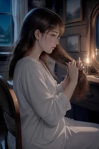维多利亚风格月夜肖像