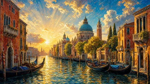 威尼斯运河旅行海报画作
