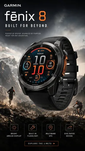 Garmin fēnix 8 探险海报